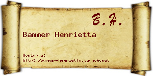 Bammer Henrietta névjegykártya